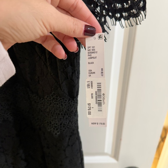 **NEW**Antonio Melanie Black Lace Wide Leg Jumpsuit. Size 8-Tags Attached - Picture 3 of 6